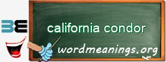 WordMeaning blackboard for california condor